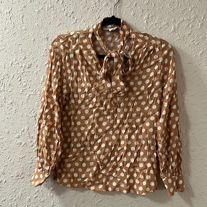 Peach polkas dot blouse